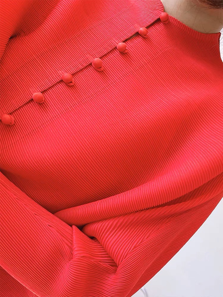 2MUAY BASIC รุ่น GJO2066 เสื้ออัดพลีทงานคุณภาพ BUTTON FRONT PLEATED TOP 17สี FREE SIZE