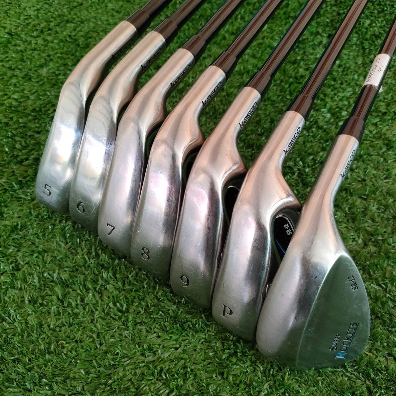 ชุดเหล็ก KASCO SUPER ROCKETS SR-i2 มีเหล็ก 5-9 เเละ PW SW ก้าน KASCO FLEX R MADE IN JAPAN ตีง่าย + ไกลสุดๆ น้ำหนักเบา เน้นตีแบบเบาๆก็โดน และได้ระยะเต็มๆ