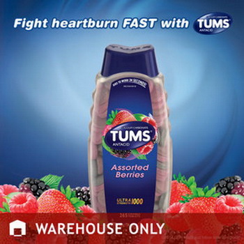 Tums Ultra Maximum Strength Assorted รสเบอร์รี่ ขนาด 265 เม็ด ชนิดเคี้ยว ลดกรด บรรเทาอาการแสบร้อนกลางอก