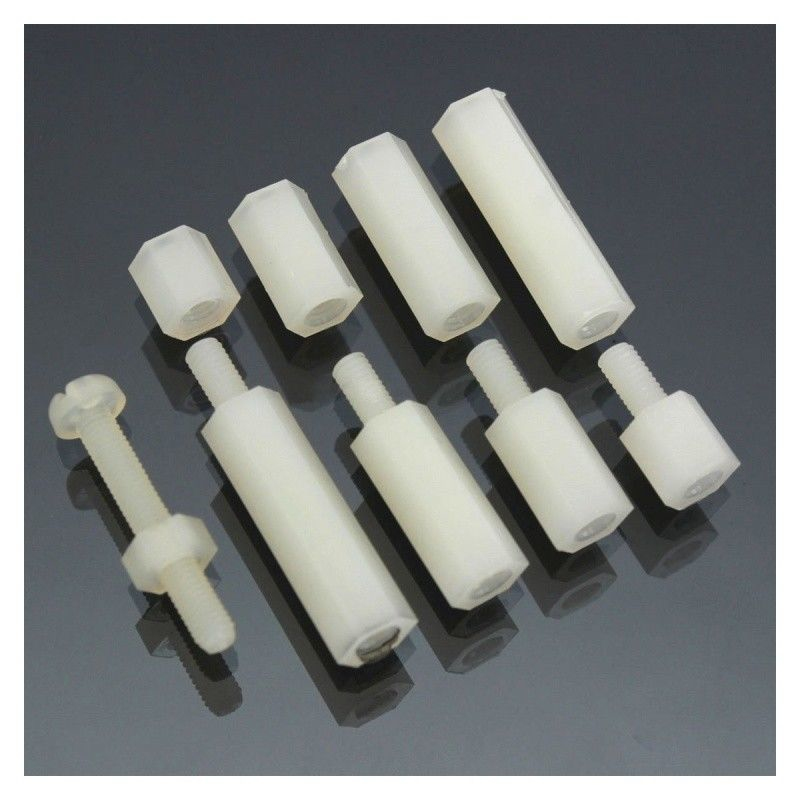 น๊อต สกรู M3 ไนลอน พลาสติก Hexagonal nylon screw / bolt / pillar / nut