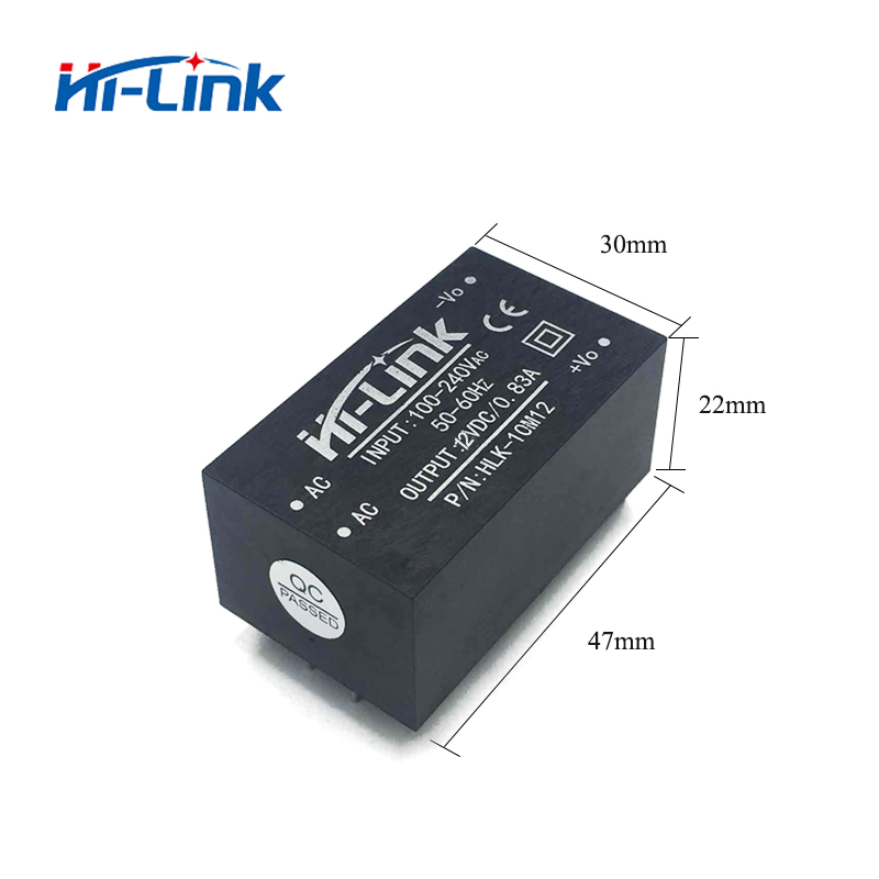โมดูลแปลงไฟ 220v เป็น 12v 830mA Hi-link HLK-10M12 Power supply 220v to 12V AC-DC ultra-small isolated
