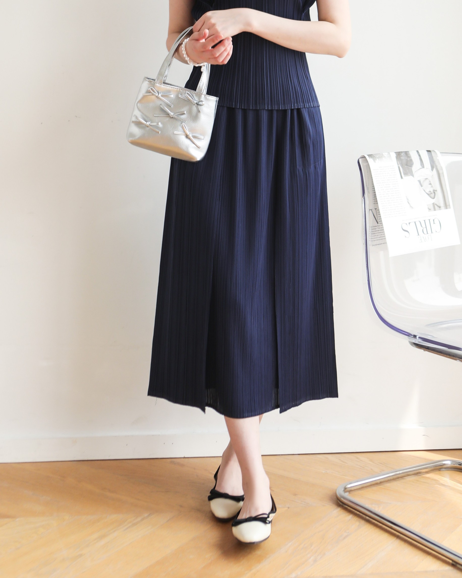 ปรับราคาลง20%!! ยาว 32นิ้ว! 2MUAY รุ่น GJO1265 กระโปรงพลีทคุณภาพ DOUBLE LAYER PLEATED SKIRT 8 สี FREE SIZE