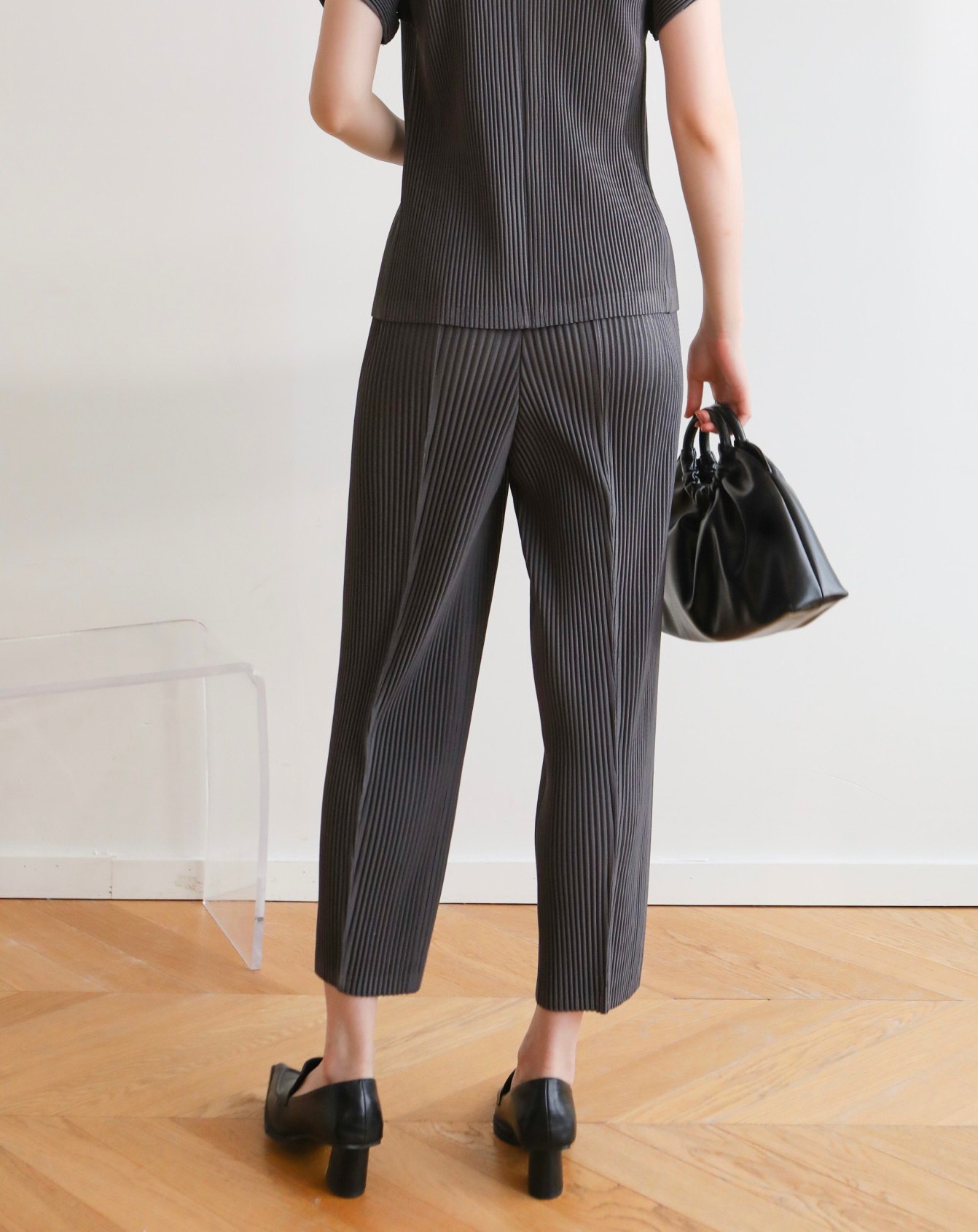 ยาว36,37นิ้ว!! 2MUAY รุ่น GJO8769 กางเกงผ้าหนาอัดพลีท THICK SLIM SPILT FRONT PLEATED PANTS 14 สี FREE SIZE