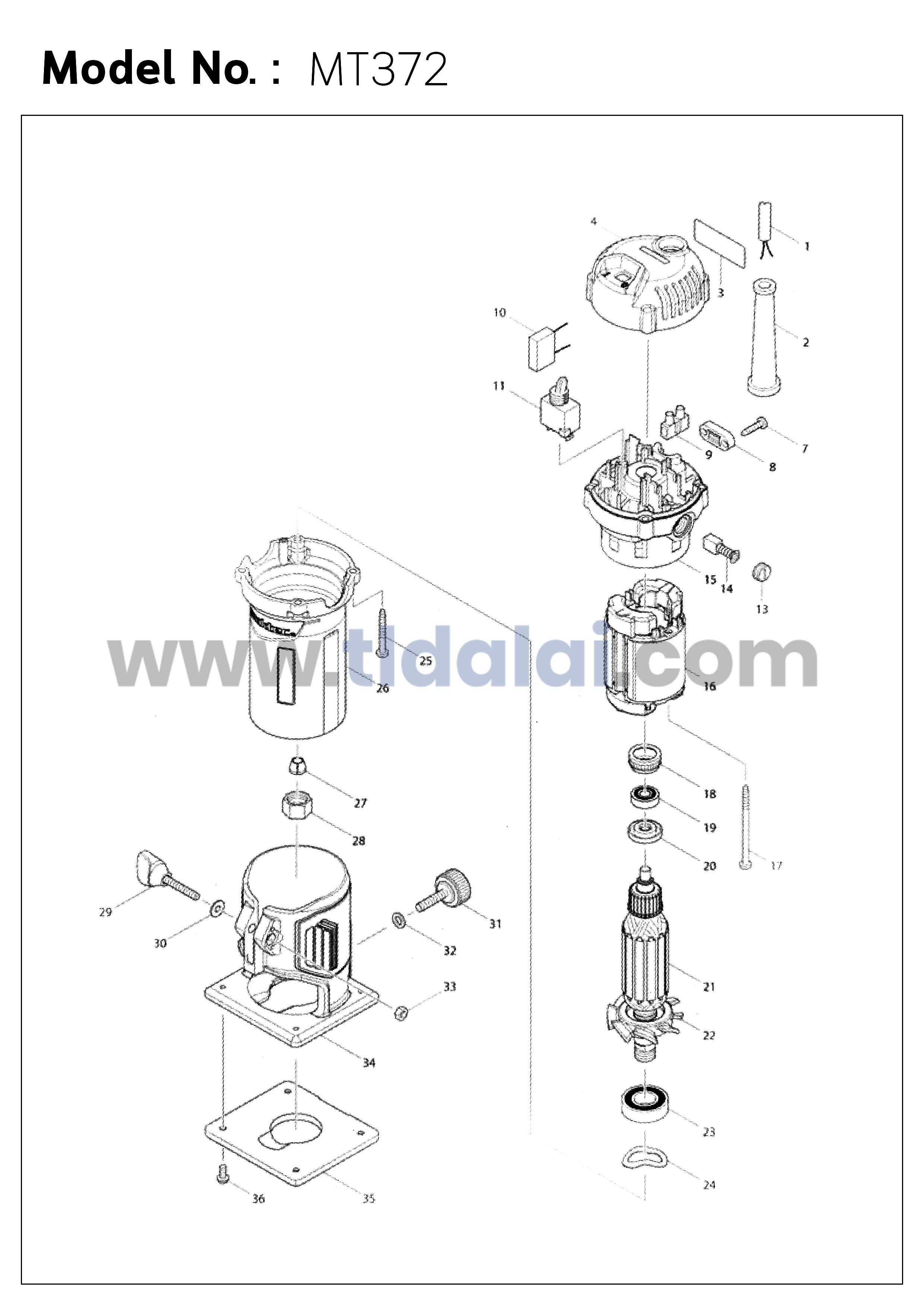 เสื้อพลาสติกใส ทริมเมอร์ เร้าเตอร์ Maktec มาคเทค รุ่น MT370, MT371, MT372 - Makita มากีต้า รุ่น 3701, N3701, N3709 มียางจับกันลื่นถนัดมือ