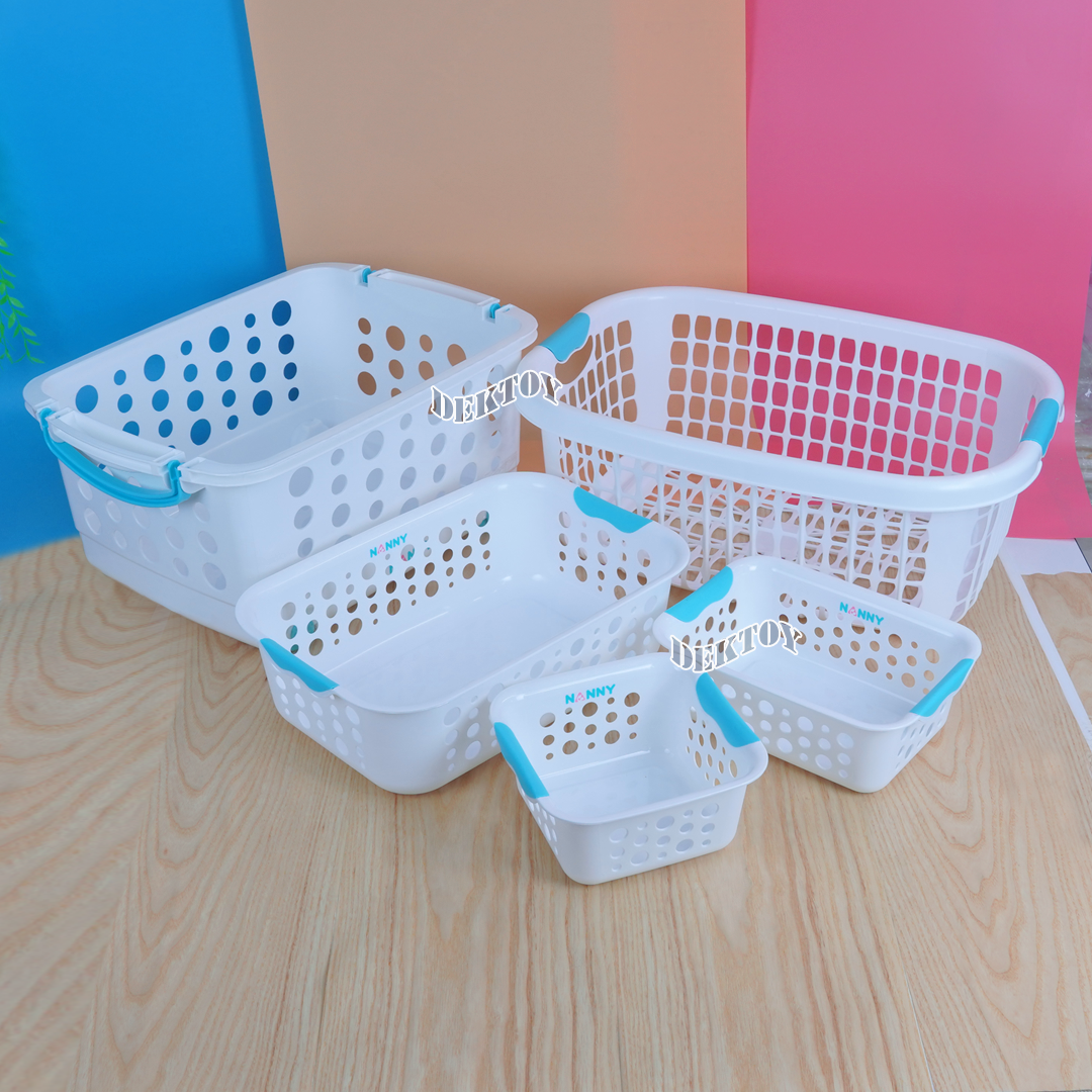 5 ใบ NANNY แนนนี่ ตะกร้าพลาสติกแนนนี่