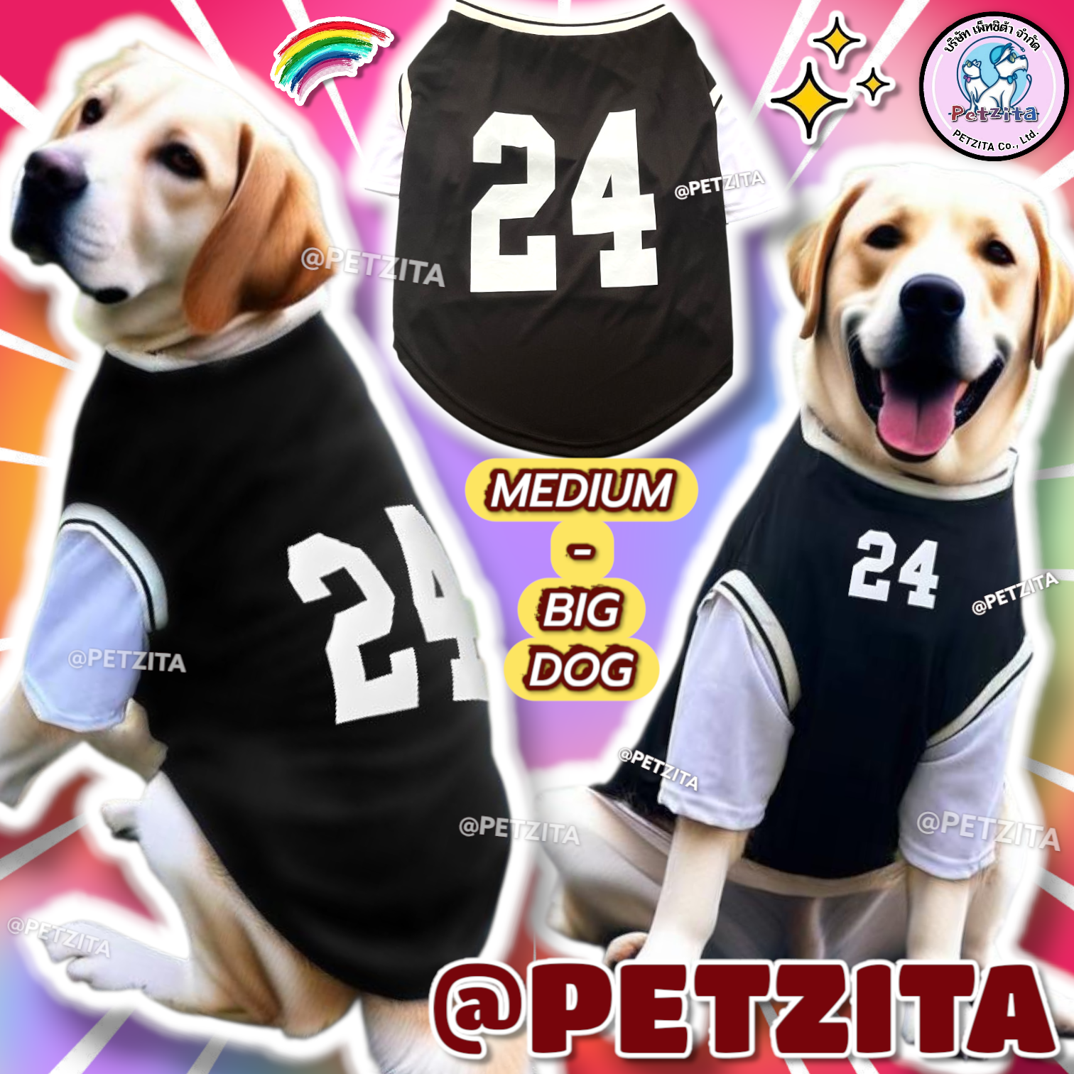 🇹🇭พร้อมส่ง🇹🇭💕🌈🦮 BIG SIZE เสื้อแฟชั่น หมาใหญ่ ผ้าใส่สบาย สุนัขพันธุ์กลาง ถึง สุนัขพันธุ์ใหญ่ สัตว์เลี้ยง