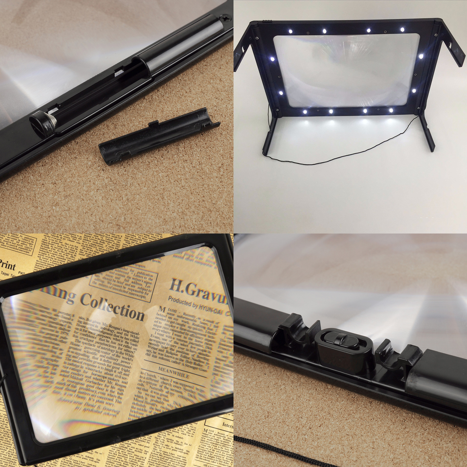 เลนส์ขยายช่วยอ่านหนังสือ มีให้เลือก 2รุ่น ตั้งโต๊ะไฟLED / PVC-A4 ตัวช่วยอ่านหนังสือสำหรับผู้สูงอายุ แว่นขยายช่วยอ่านหนังสือ