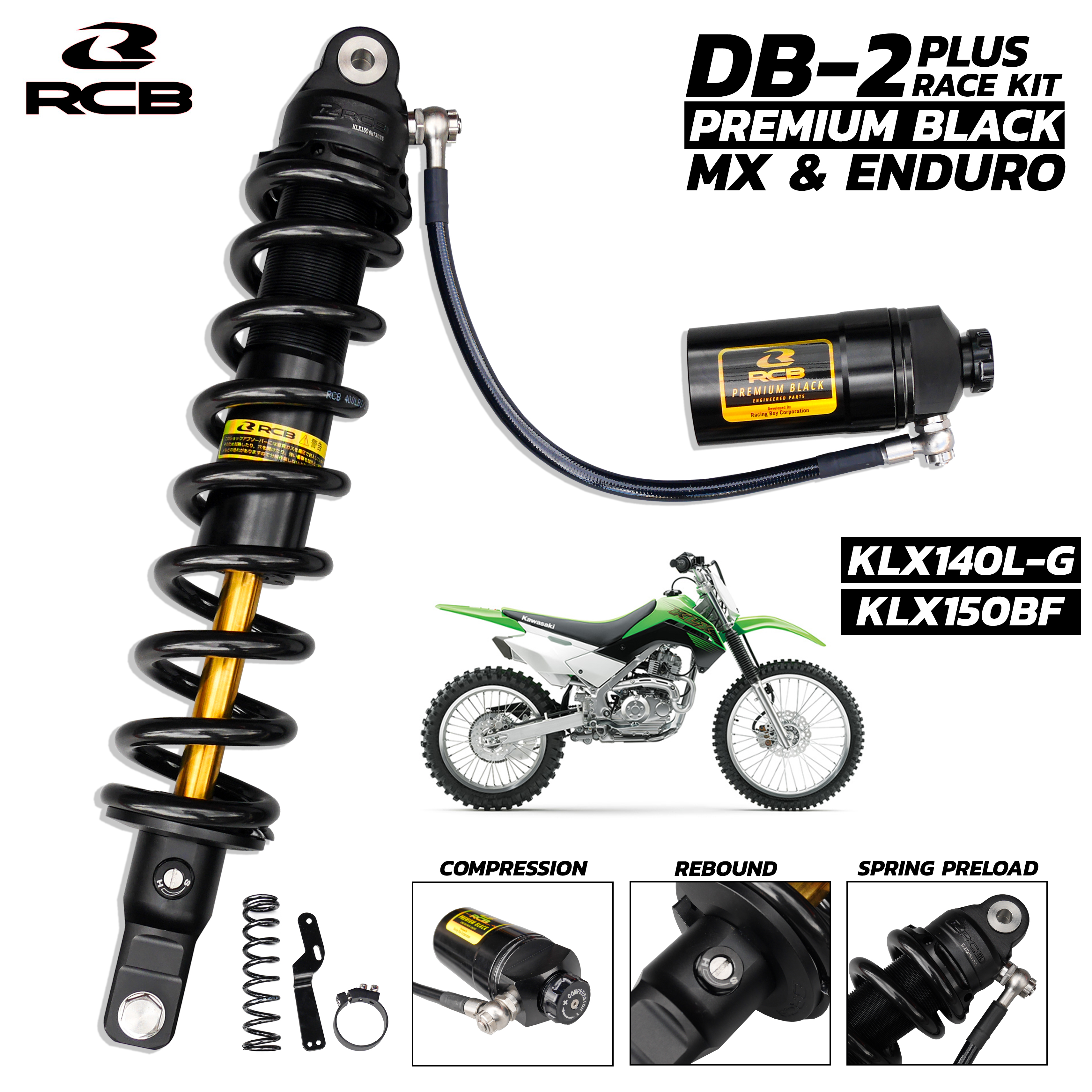 โช้คหลัง Racing boy KLX140L/G/RF / KLX150BF