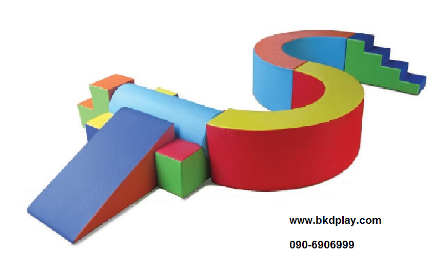ชุดตัวSสูง45ซม. ทางเดินฝึกการทรงตัว-พัฒนาการนุ่มนิ่ม8ชิ้น ทางเดิน pvc, ตัวS เบาะนุ่มนิ่ม หนัง soft play, indoor playground เครื่องเล่นสนามในร่ม kidzone มุมเด็ก