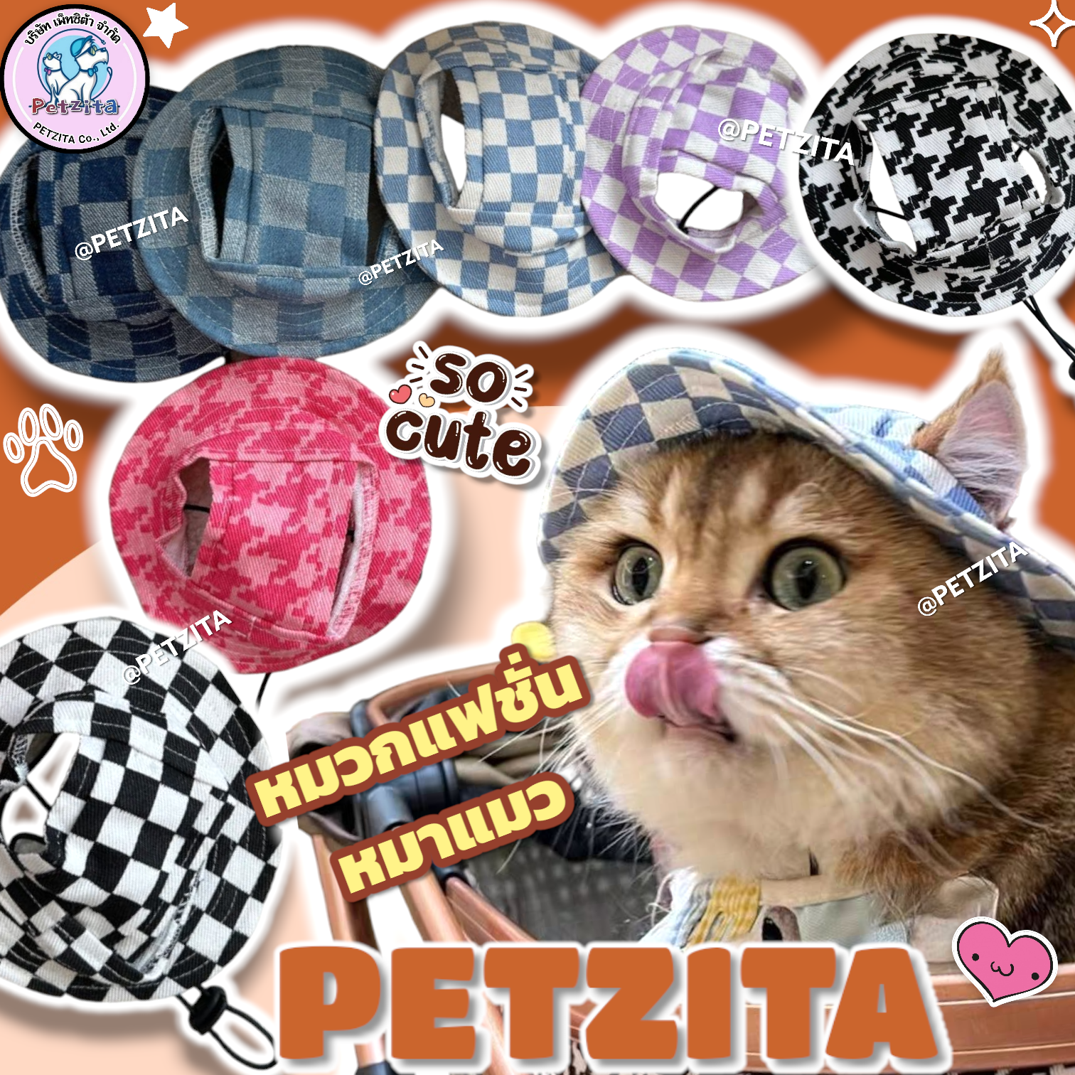 🇹🇭พร้อมส่ง🇹🇭 ✨️♥️🧢 หมวกสัตว์เลี้ยง น่ารักมากจ้า หมวกหมา สุนัข แมว 🐶🐱