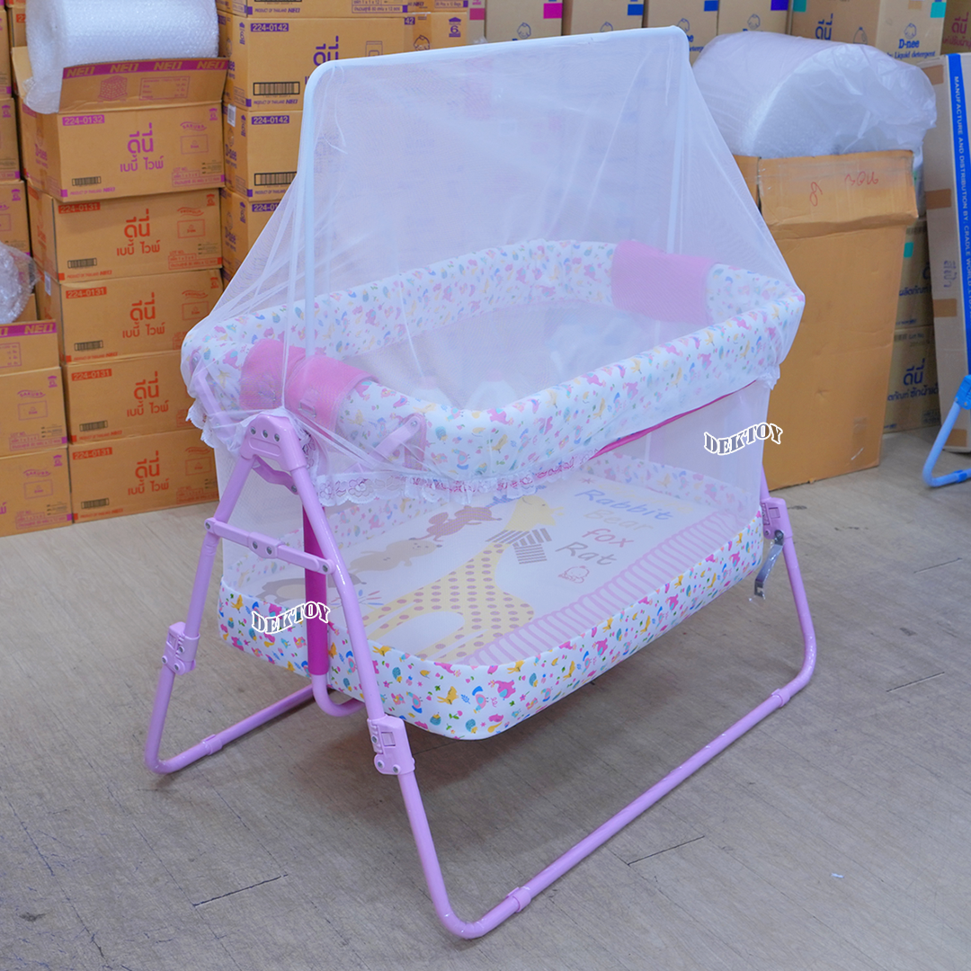 BABY CRADLE Cradleworld เปลเด็ก เปลไกวเด็กขนาดใหญ่ C015 สีชมพู