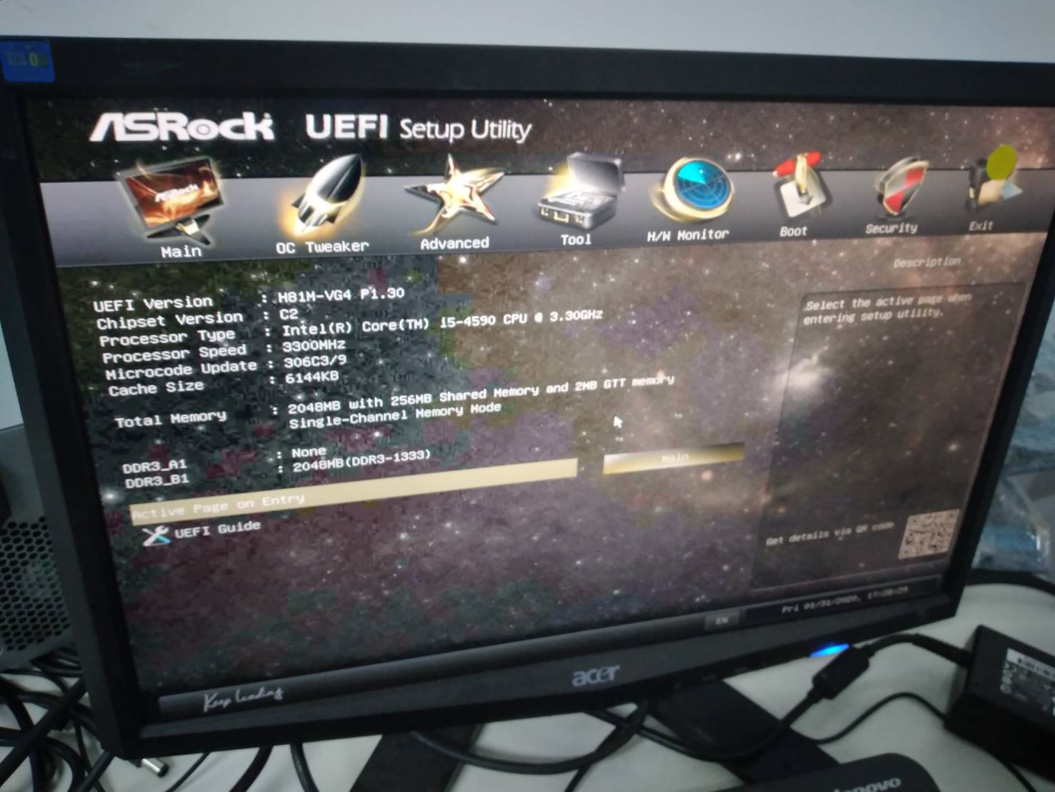 Board H81M-VG4 พร้อม CPU i5-4590 ฮิตซิ้ง RBG