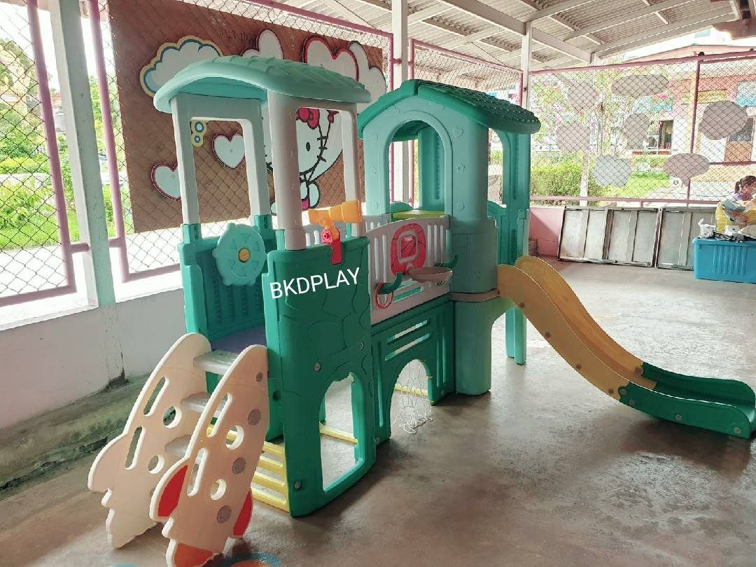 ส่งฟรี บ้านสไลเดอร์ปีนป่าย บ้านน้อย2ชั้น คละสี เลือกสีได้ ราคาต่อ1ชุด กระดานลื่นเด็ก เครื่องเล่นสนามกลางแจ้ง-ในร่ม พร้อมส่ง