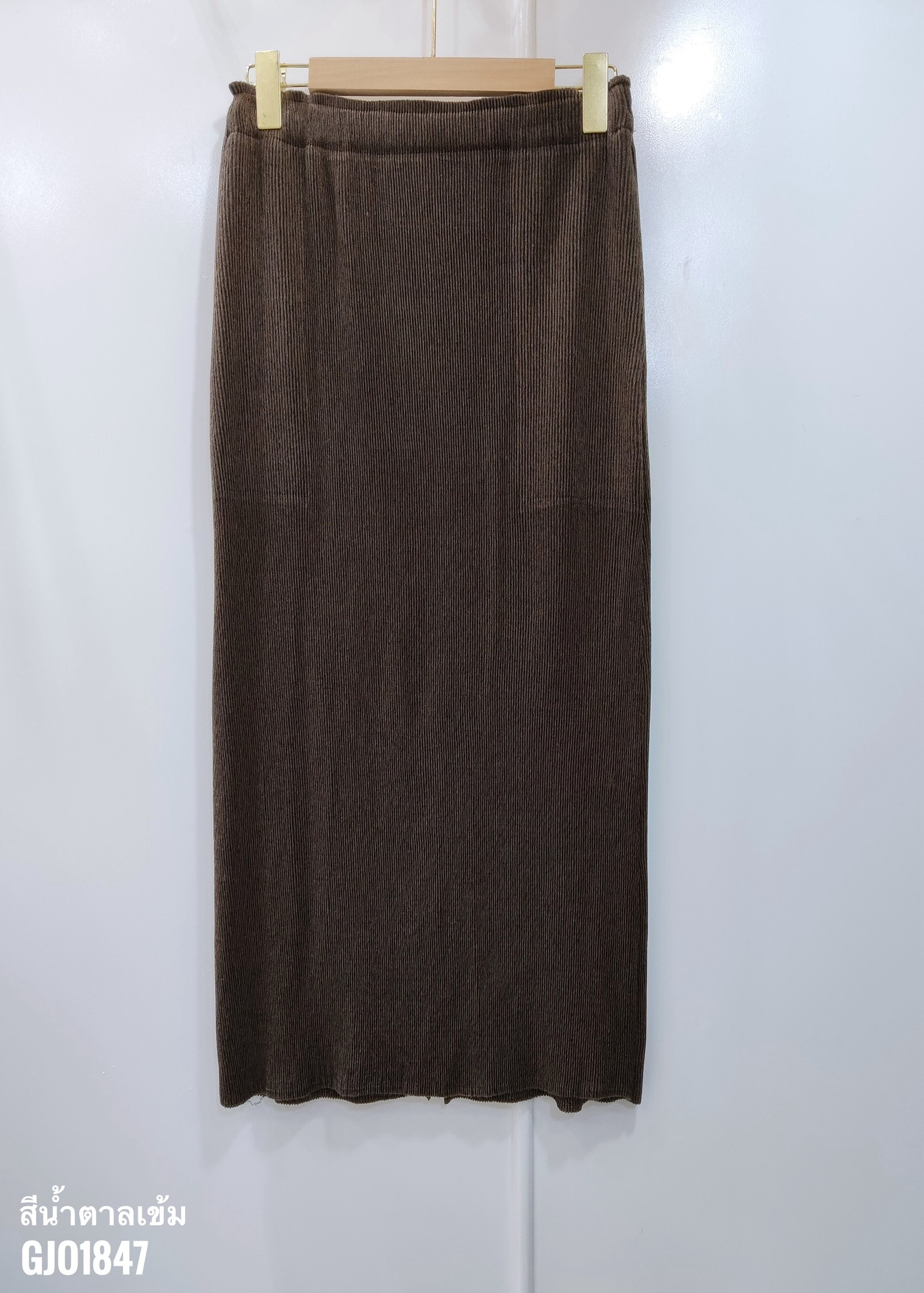 ปรับราคาลง20%!! ยาว 33.5นิ้ว! 2MUAY รุ่น GJO1847 กระโปรงพลีทคุณภาพ PENCIL KNIT PLEATED SKIRT 7 สี FREE SIZE