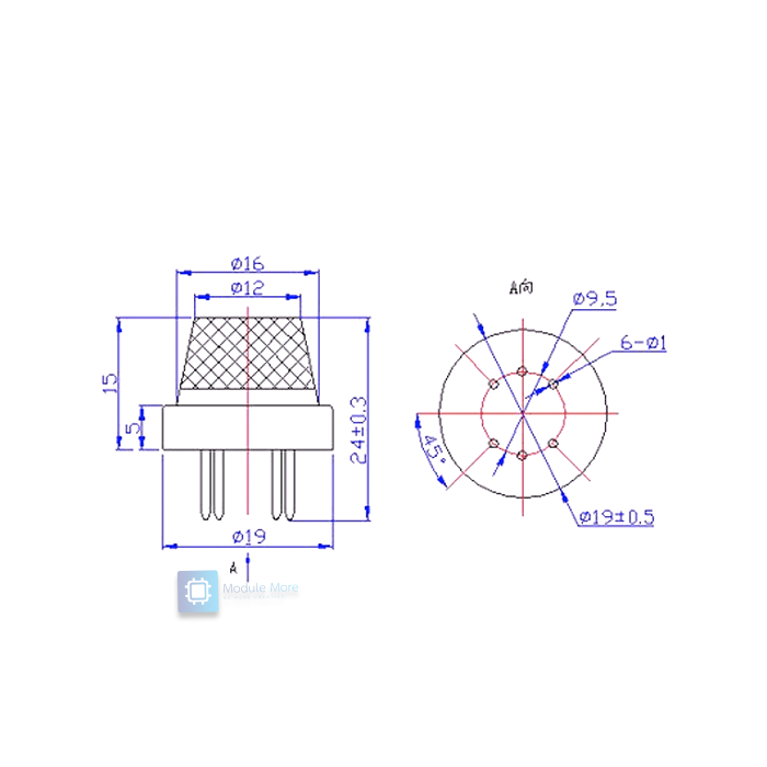 เซนเซอร์ตรวจจับควัน MQ-2 MQ2 semiconductor combustible gas, smoke sensor gas sensor