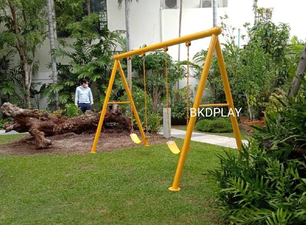 ชิงช้า2ที่นั่งโครงเหล็ก ชิงช้าเด็กโต เสาใหญ่ พร้อมส่ง, ชิงช้าเหล็ก ของเล่นสนาม, เครื่องเล่นสนามกลางแจ้ง พร้อมส่ง