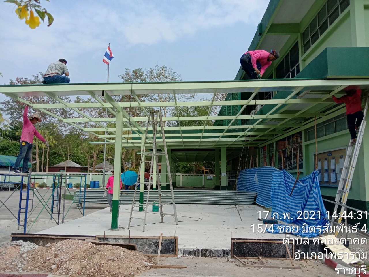 สร้างหลังคา&ทางเดินกรมที่ดิน สาขาโพธาราม(ราชบุรี)