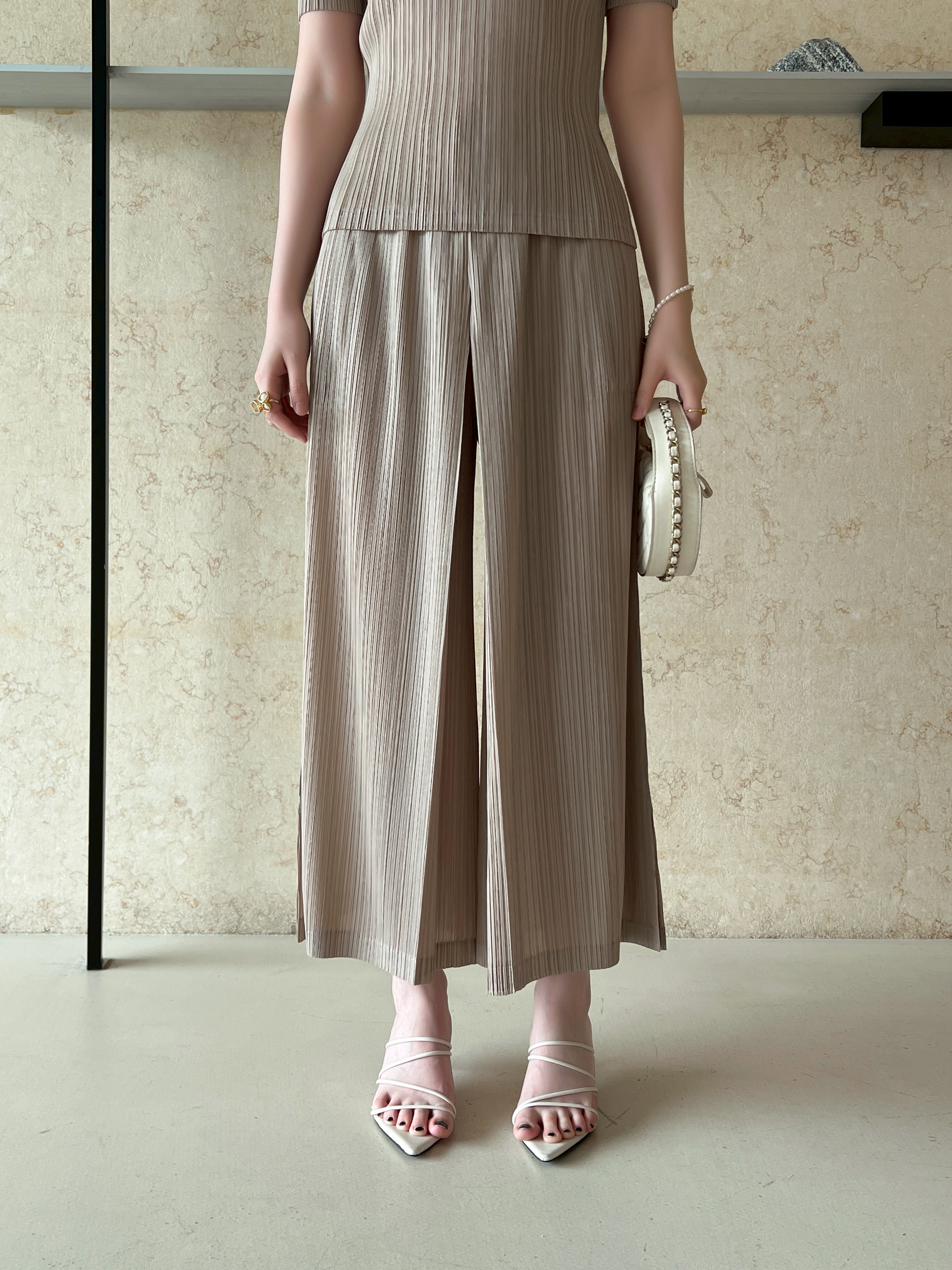 ปรับราคาลง20%!! ยาว 35นิ้ว!! 2MUAY รุ่น GJO11080 กางเกงอัดพลีท CULOTTE WIDE LEG PLEATED PANTS 8 สี FREE SIZE