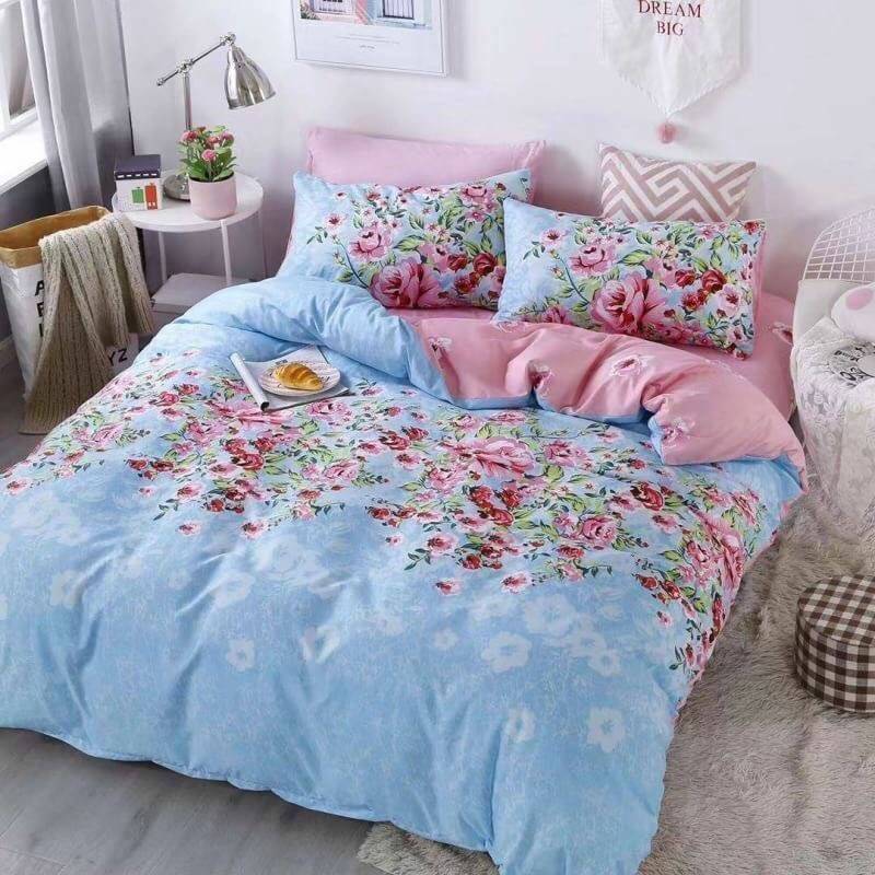❀✿พิเศษสุดๆลดราคา💥ชุดเครื่องนอนครบเซ็ต+ผ้านวม#ลายดอกไม้#โทนสีฟ้าsocute✿❀#Minimalstyle