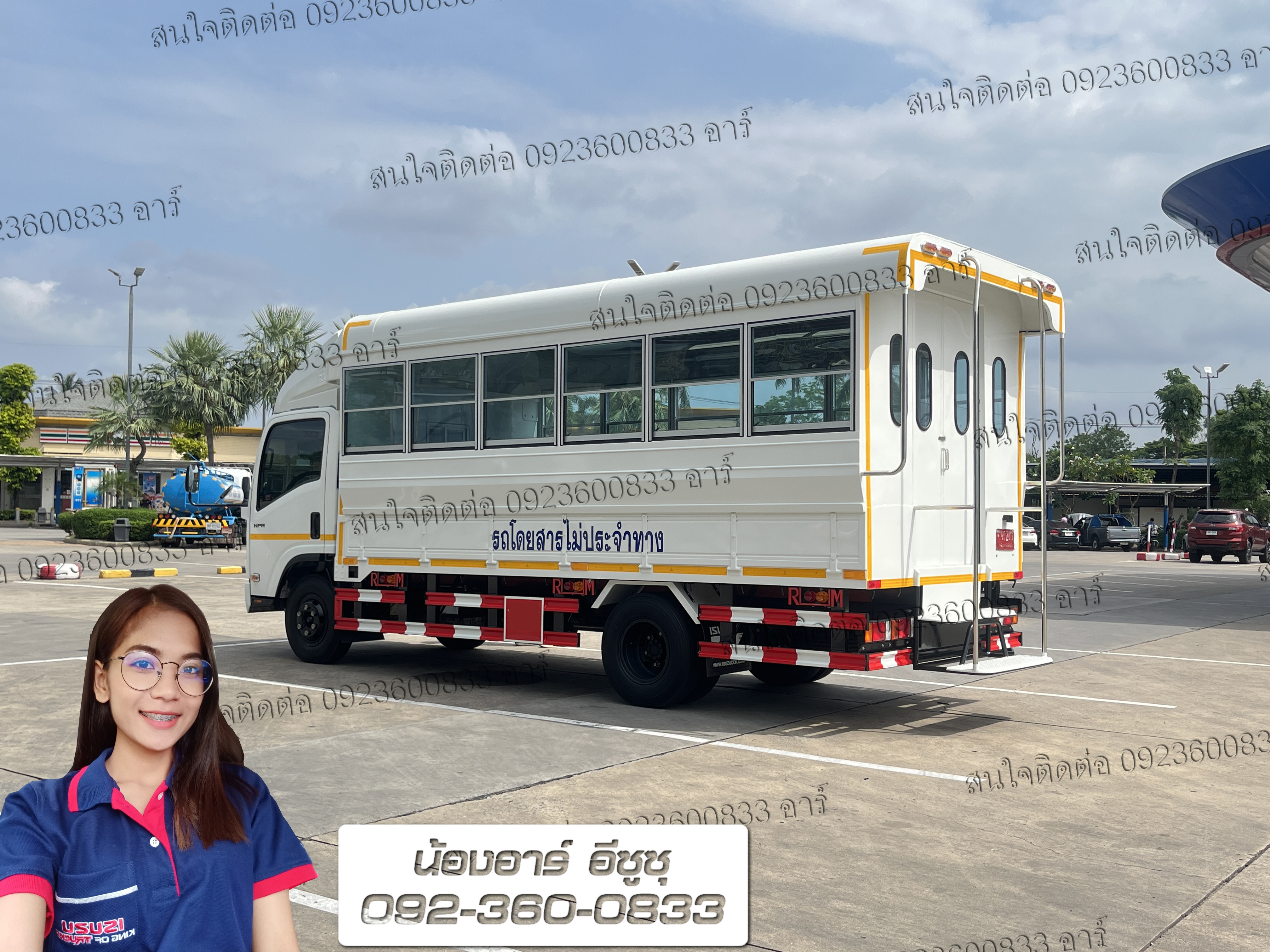 6 ล้อ ISUZU NPR Euro5 Max รถโดยสารแบบสองแถว