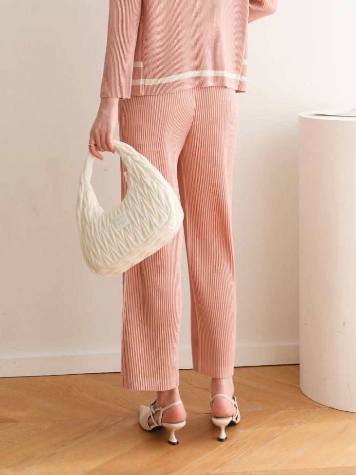 ยาว 36 นิ้ว 2MUAY รุ่น GJO2316 กางเกงผู้หญิง กางเกงพลีทคุณภาพ THICK STRAIGHT PLEATED PANTS 9 สี FREE SIZE