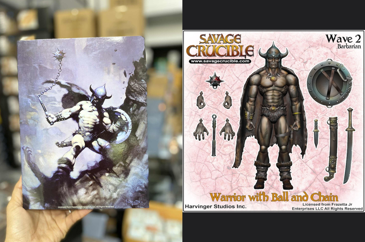 [พร้อมส่ง] Savage crucible 6.5-7 inches scale-13 - Frazetta's Warrior with Ball and Chain