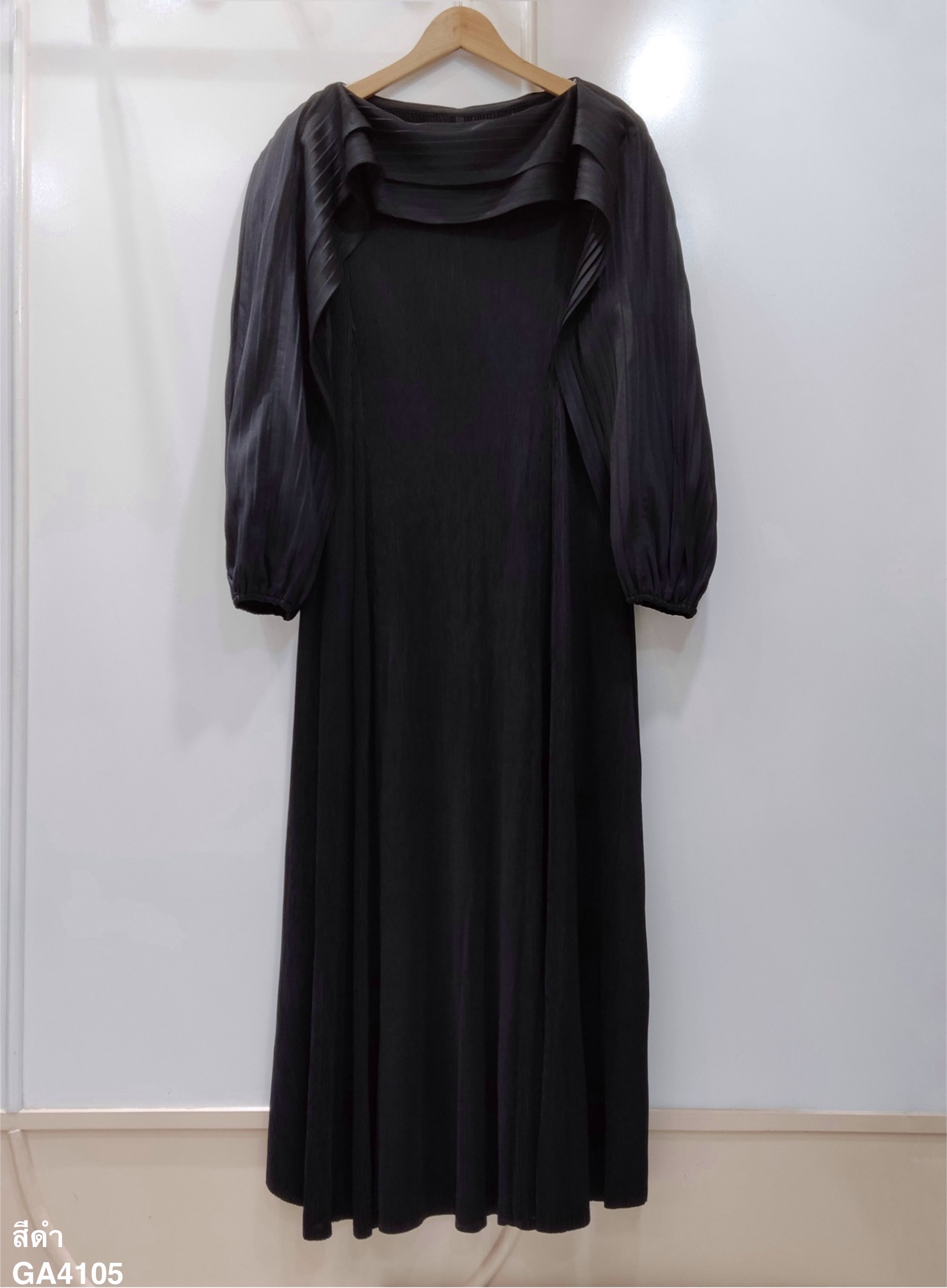 2MUAY รุ่น GA4105 เดรสพลีทคุณภาพ LAYER SLEEVE PLEATED DRESS 10 สี FREE SIZE