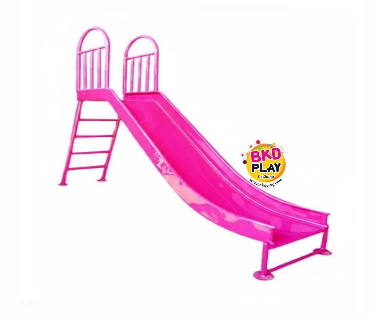 สไลเดอร์เหล็ก กระดานลื่นเดี่ยว งานกลางแจ้ง ความสูงจากพื้นถึงที่นั่ง 120 มาตรฐานมอก. สั่งผลิตตามสีได้