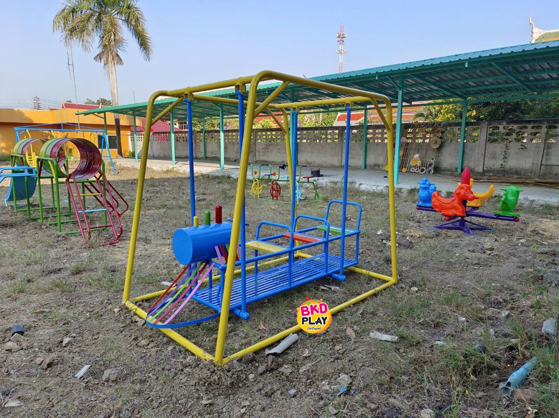 เครื่องเล่นสนาม กลางแจ้ง เครื่องเล่นสนามเหล็ก ชุดเครื่องเล่นรถไฟโยก ของเล่นเด็ก Outdoor Playground, ราคาโรงงาน สินค้าสั่งผลิต 10-20 วัน