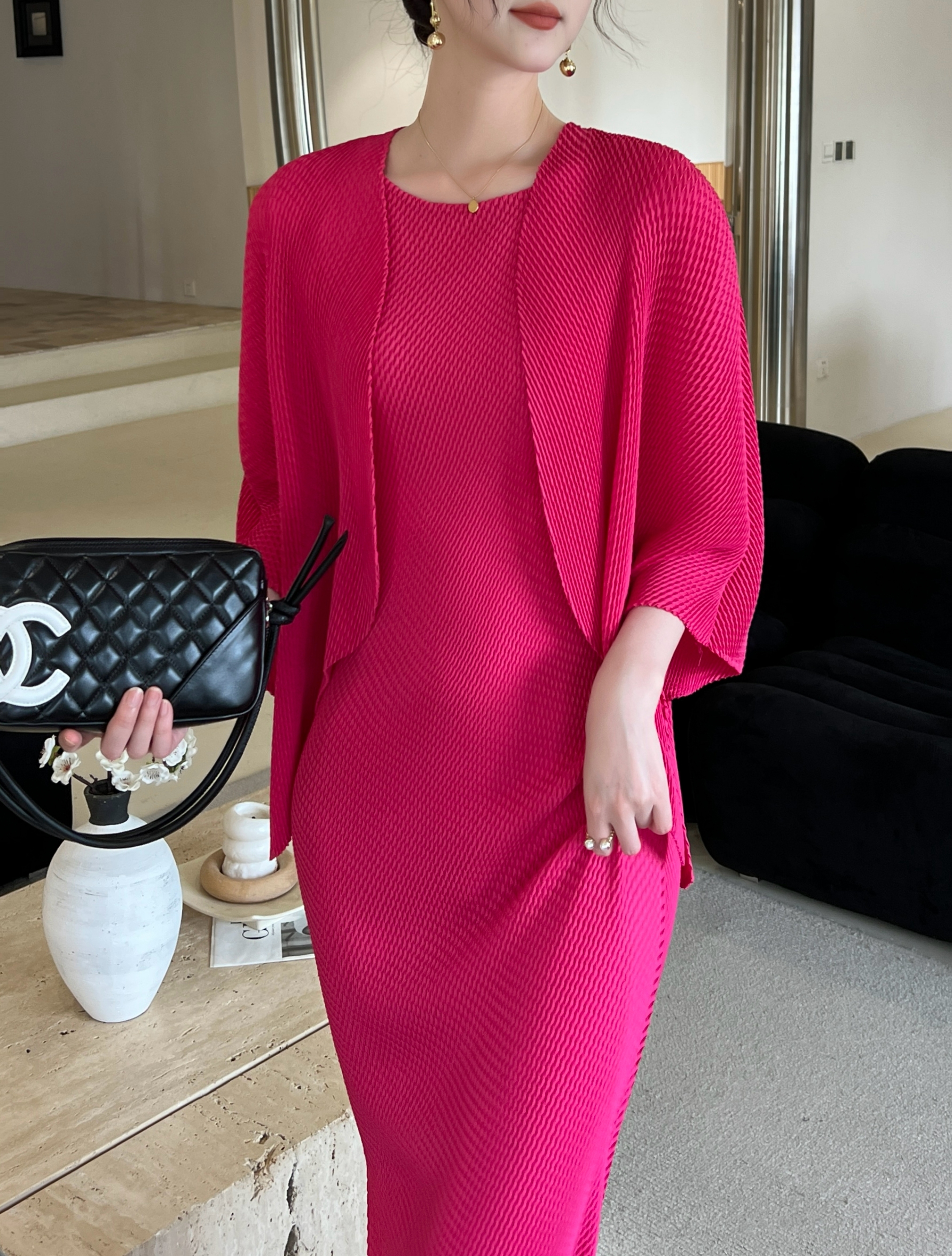 2MUAY รุ่น GJO1452 เสื้อคลุมอัดพลีท OPEN FRONT DOUBLE PLEATED CARDIGAN 7 สี FREE SIZE
