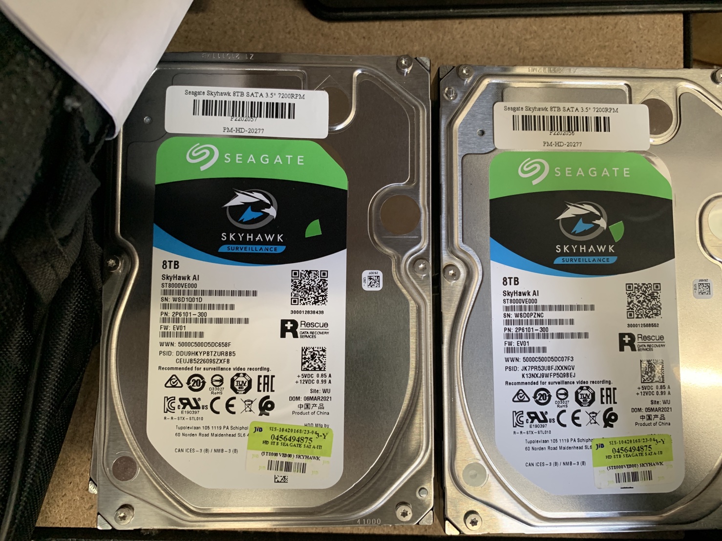 ฮาร์ดดิสก์ SATA-III 8TB Seagate SkyHawk AI (256MB./ST8000VE000) สินค้ามือสอง มีประกัน