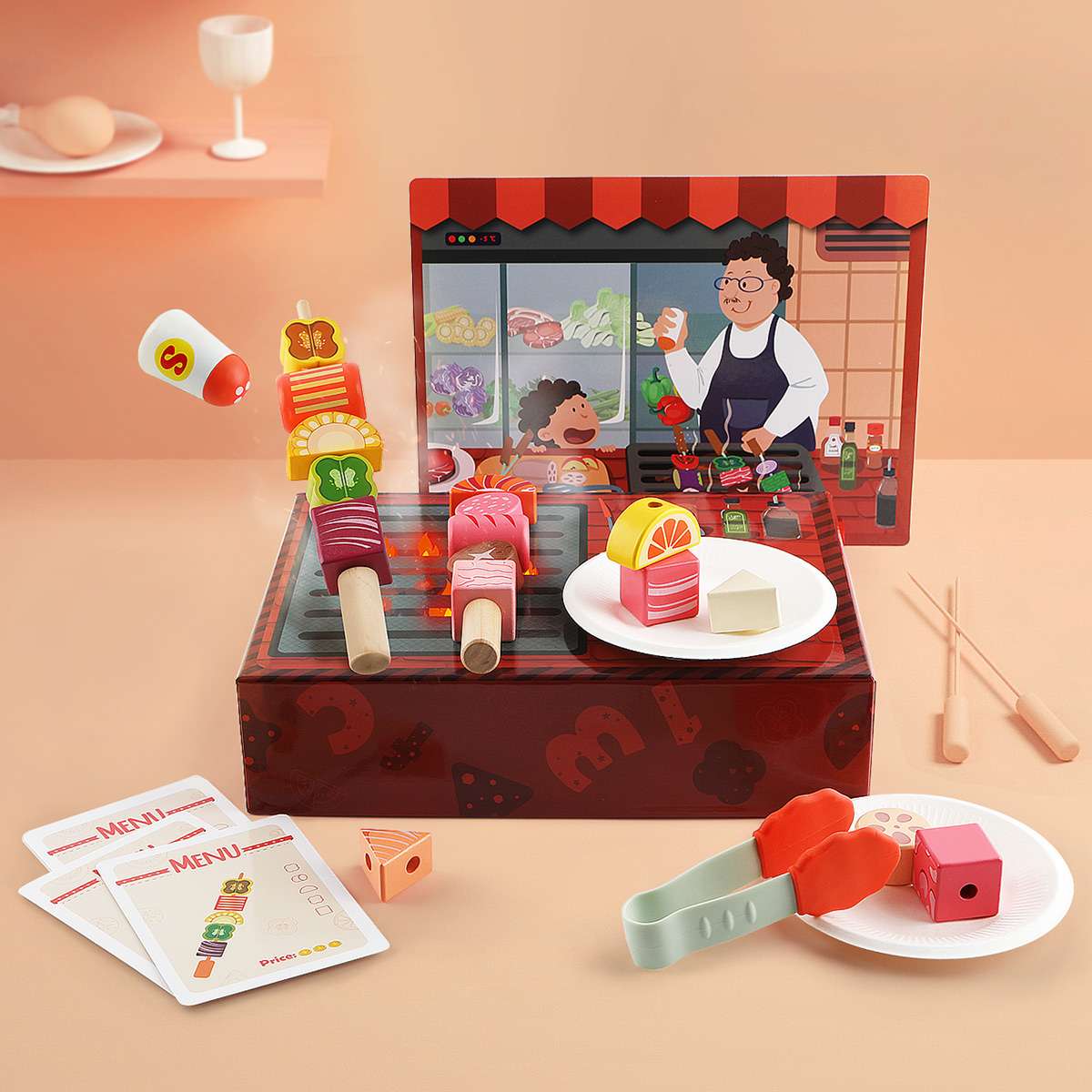 ชุดปิ้งบาร์บีคิวแสนอร่อย ,เรียนรู้รูปทรงต่างๆ สำหรับเด็ก,ของเล่นเสริมพัฒนาการ ,ของเล่นเสริมทักษะ,ของเล่นเด็ก, สื่อการสอนอนุบาล