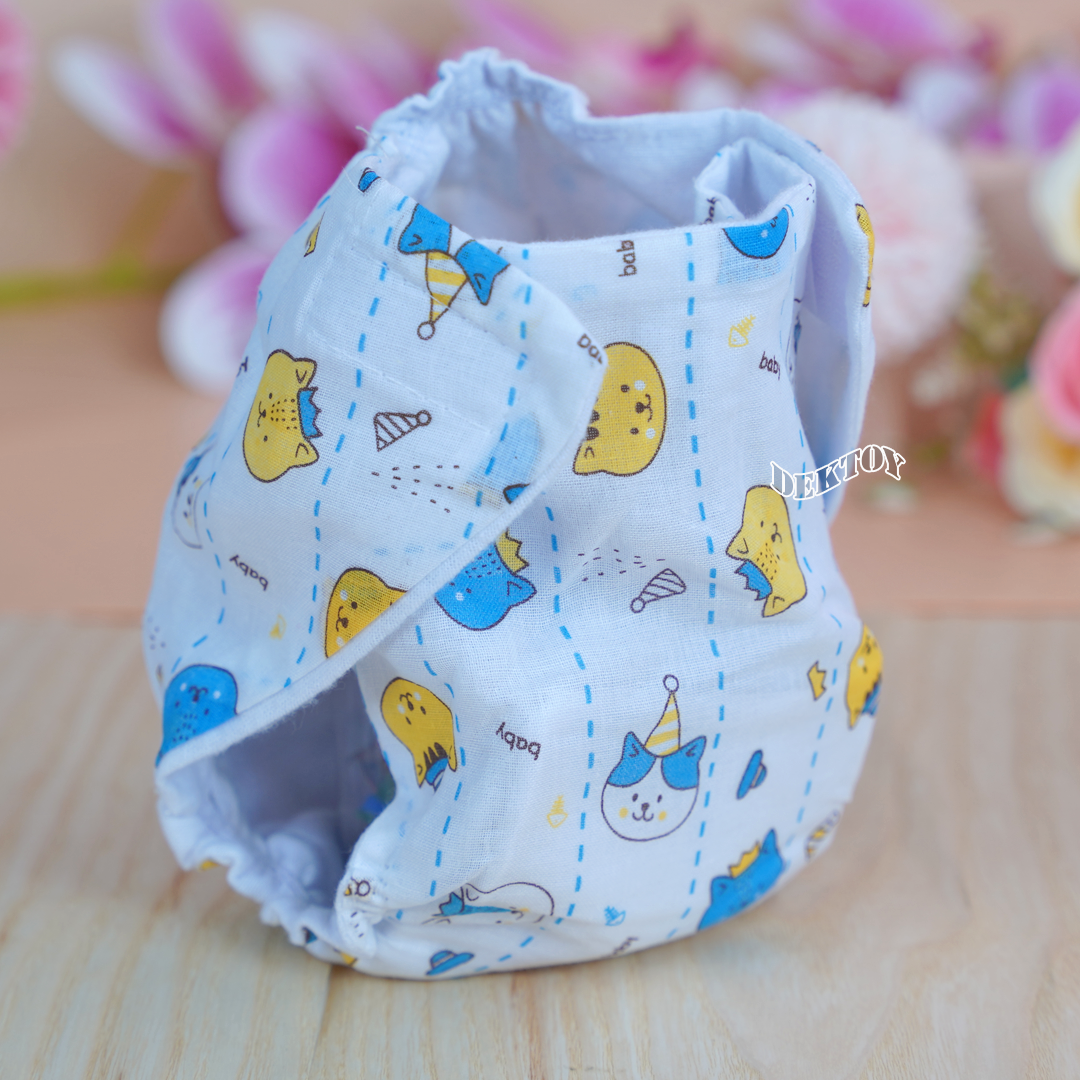 Gold Baby กางเกงผ้าอ้อมสาลูเป้าหนาขาจั๊มซักได้แพ็ค 12 ผืน