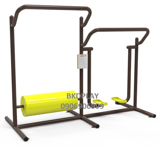 เครื่องออกกำลังกายกลางแจ้งผู้ใหญ่,ชุดอุปกรณ์ถังกลิ้ง-ก้าวเดินฝึการทรงตัว (แบบถังกลิ้งคู่),ลานกีฬาอเนกประสงค์ ,สวนสาธารณะ ,เทศบาล ,หมู่บ้าน ,ผลิตในไทย ,สั่งทำตามสีที่ต้องการได้ ขนาด 60 x 200 x 120 ซม.