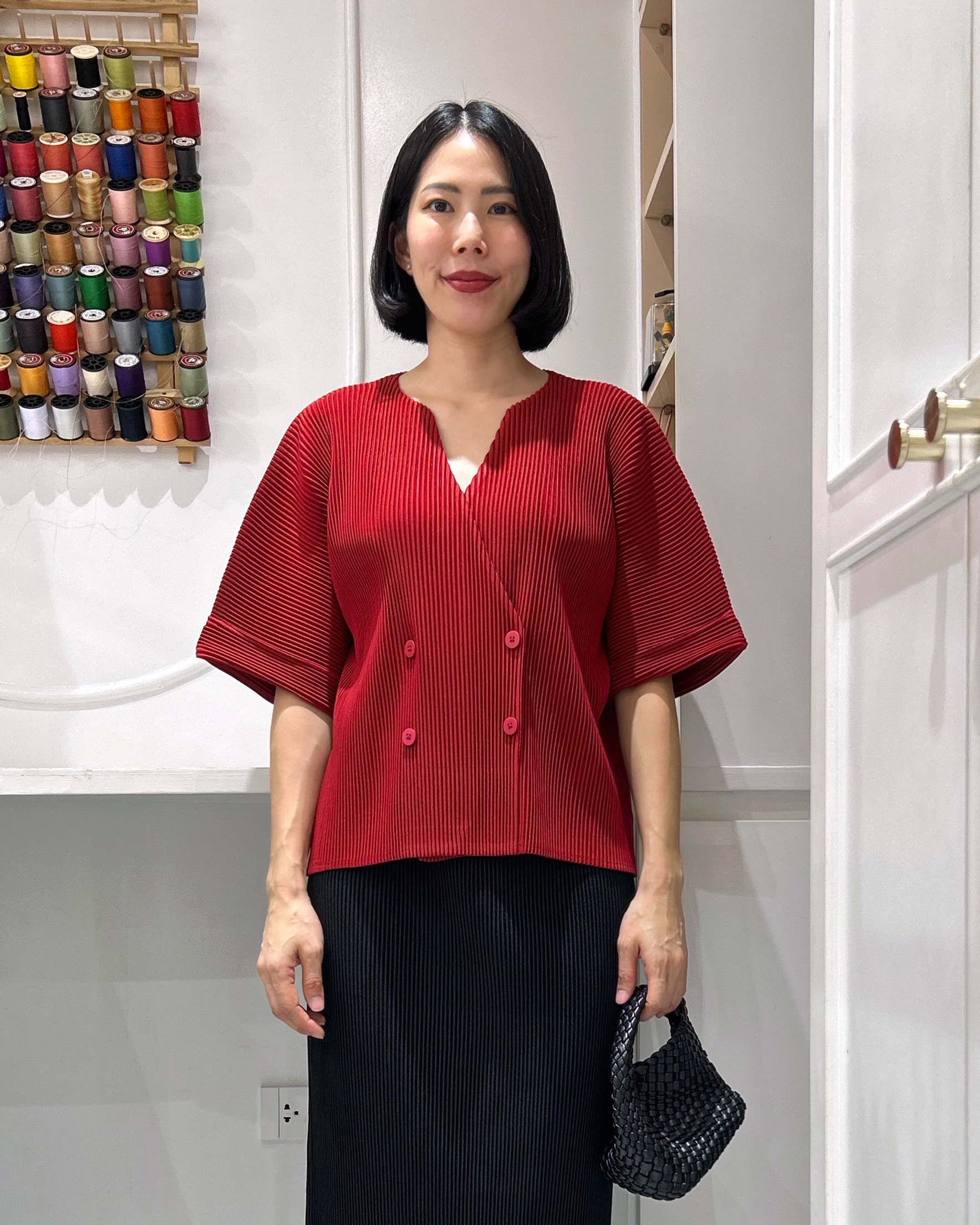 2MUAY รุ่น GJO11474 เสื้อคลุมอัดพลีท THICK WRAP BUTTON PLEATED CARDIGAN 8 สี FREE SIZE