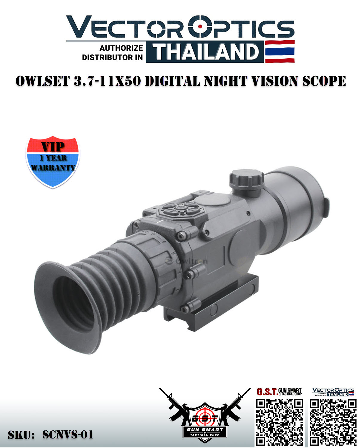 OWLSET 3.7-11X50 DIGITAL NIGHT VISION SCOPE