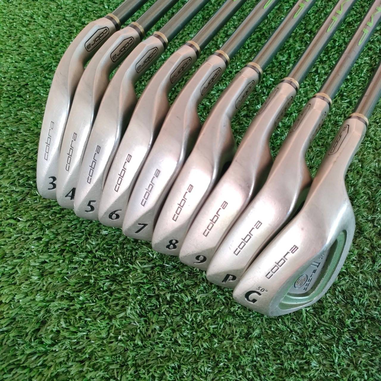 ชุดเหล็ก KING COBRA OVERSIZE+ มีเหล็ก 3-9 เเละ PW GW ก้าน HUMP IQ FLEK S หน้าเด้ง!! เสริมแผ่นไทเทเนี่ยม!! ไม้กอล์ฟมือสอง ของแท้ BY NakaraLuxurious