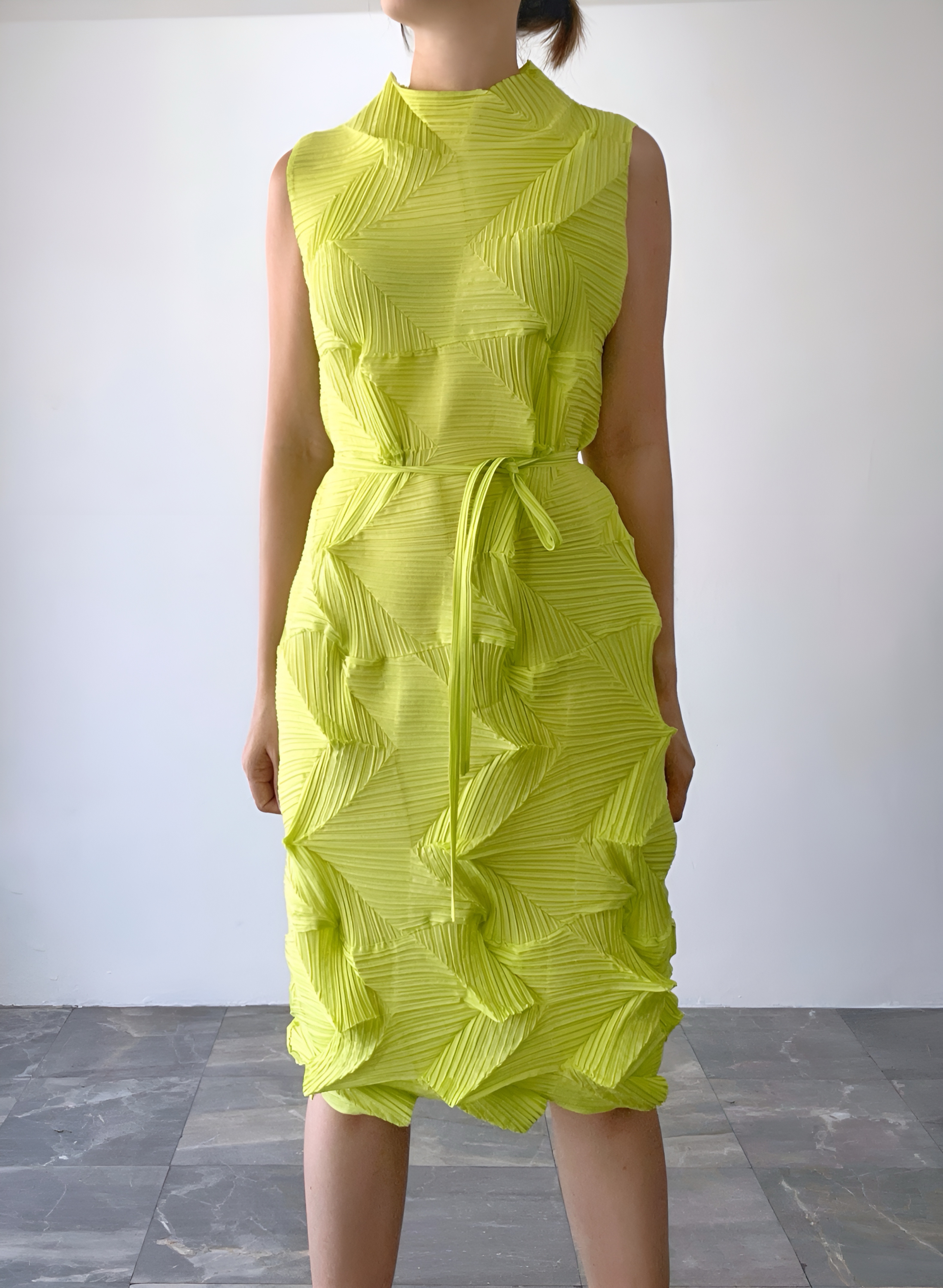 สีใหม่! 2MUAY รุ่น GJO6613-9 เดรสพลีทคุณภาพ SLEEVELESS ZIGZAG PLEATED DRESS 9 สี FREE SIZE