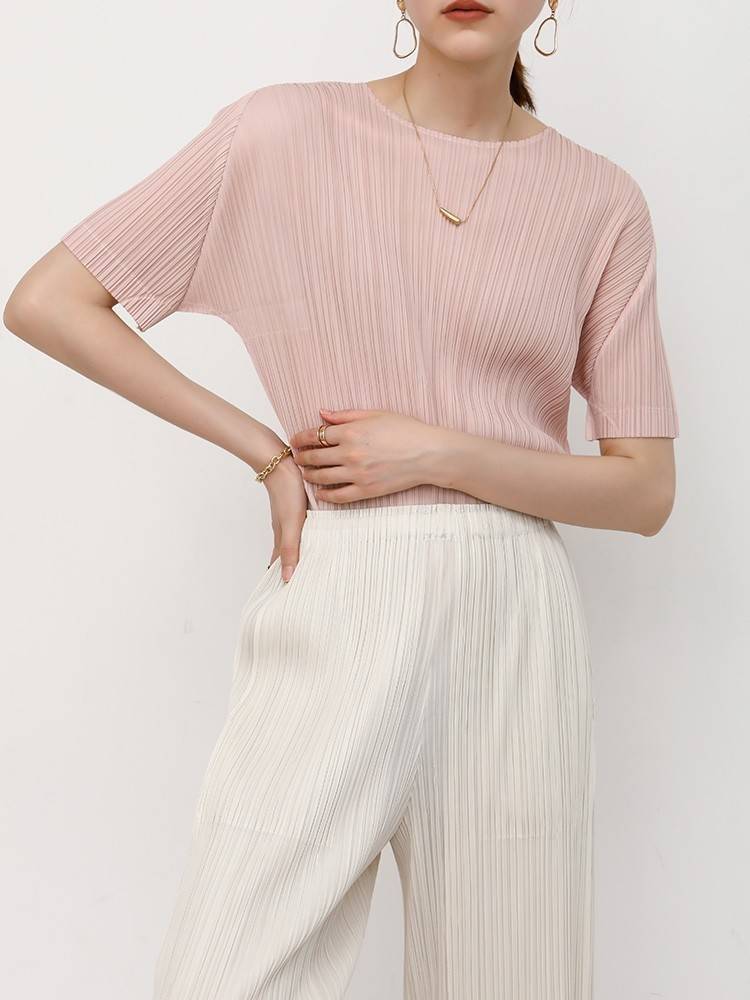 เพิ่มสีใหม่!! 2MUAY BASIC GJO6910 เสื้อพลีทคุณภาพ SHORT SLEEVE PLEATED TOP 14 สี FREE SIZE