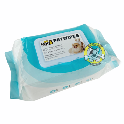 Pet8 ผ้าเปียกทำความสะอาดสัตว์เลี้ยง ผ้าเปียกสุนัข 100แผ่น
