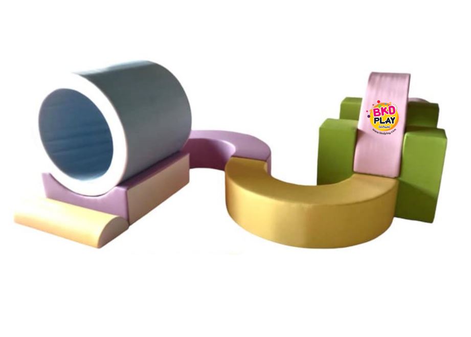 ชุดอุโมงค์ทางเดินทรงตัวนุ่มนิ่มจำนวน 10 ชิ้น ,ลอดอุโมงค์,ไต่ราว, ทางเดินทรงตัวนุ่มนิ่ม,เบาะหนังนุ่มนิ่ม softplay, indoor playground kidszone สวนสนุกในร่ม