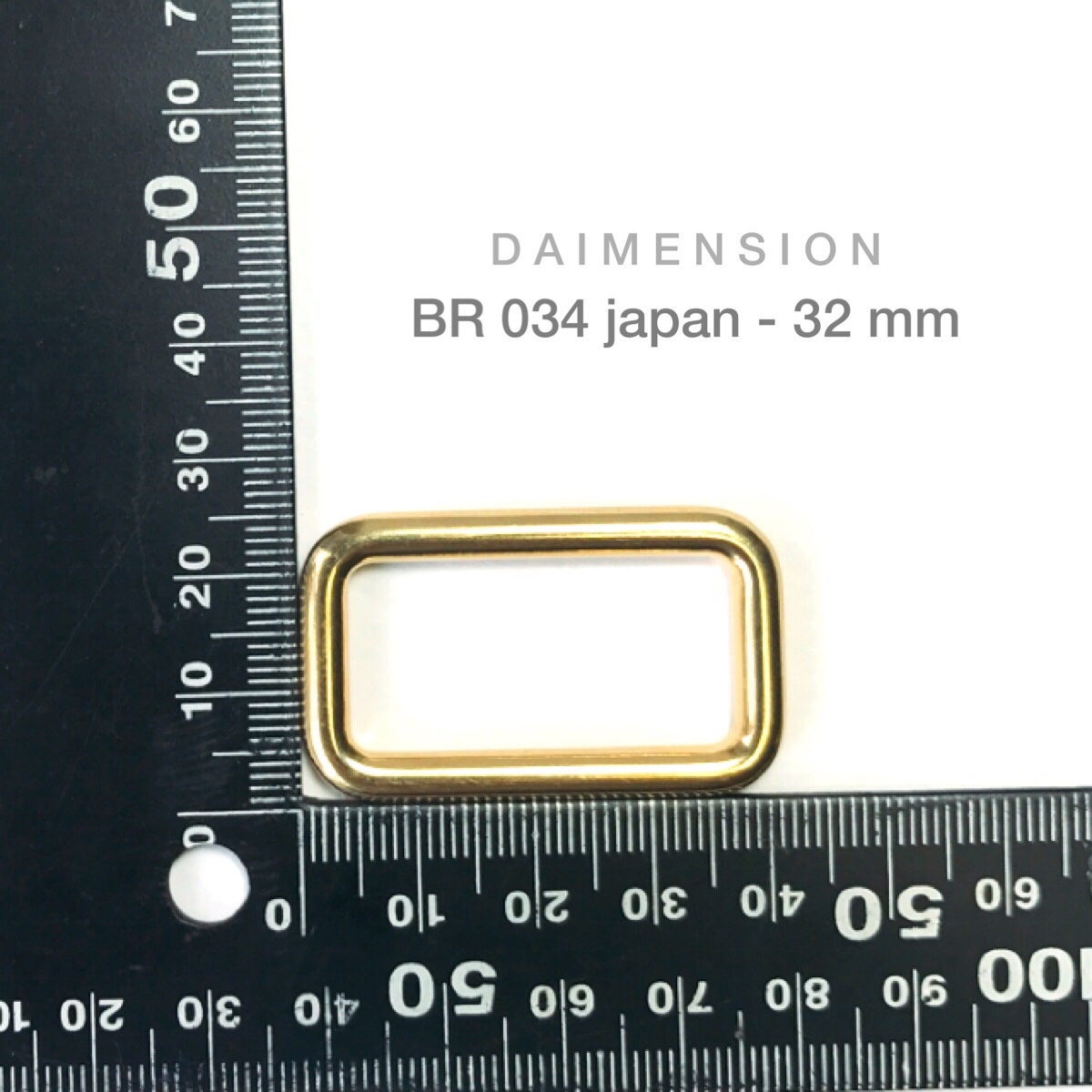 BR034 JAPAN ห่วงสี่เหลี่ยมทองเหลืองแท้ ไม่มีรอยต่อ อะไหล่ทองเหลืองแท้ อุปกรณ์งานหนัง leatherbrass **ราคาต่อชิ้น**