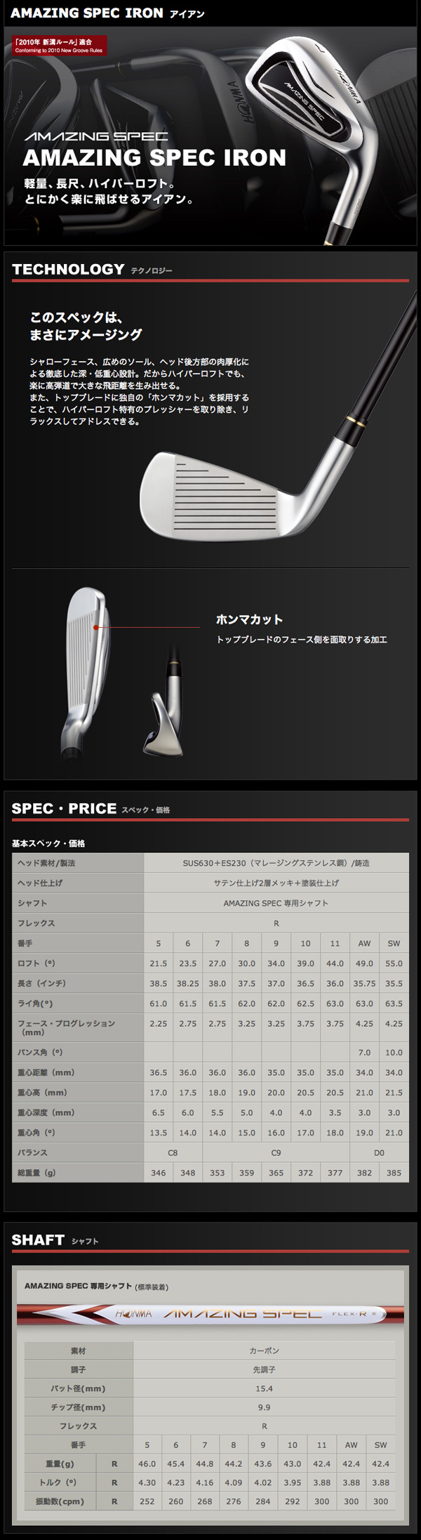 ชุดเหล็ก HONMA AMAZING SPEC เป็นชุดเหล็กรุ่นที่พิเศษสุดของ HONMA ทำออกมาให้ตีได้ระยะไกลแบบมหัศจรรย์ ตีไกลที่สุดของ HONMA JAPAN SAKATA ไม้กอล์ฟพรีเมี่ยมมือสอง ของแท้ By NakaraLuxurious