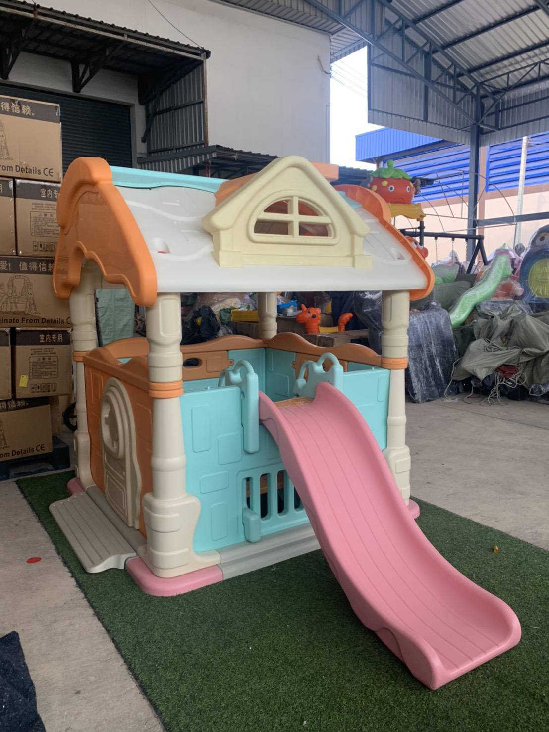 บ้านพาสเทลกระดานลื่น บ้านสไลเดอร์ บ้านของเล่น บ้านสไลเดอร์ ของเล่นสนาม พร้อมส่ง