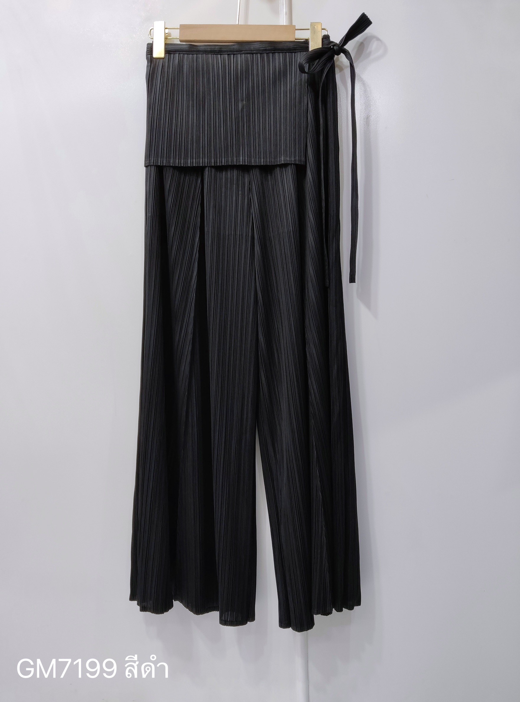 ยาว 38 นิ้ว 2MUAY รุ่น GJO7199 กางเกงอัดพลีท WRAP WIDE-LEG PLEATED PANTS 3 สี FREE SIZE