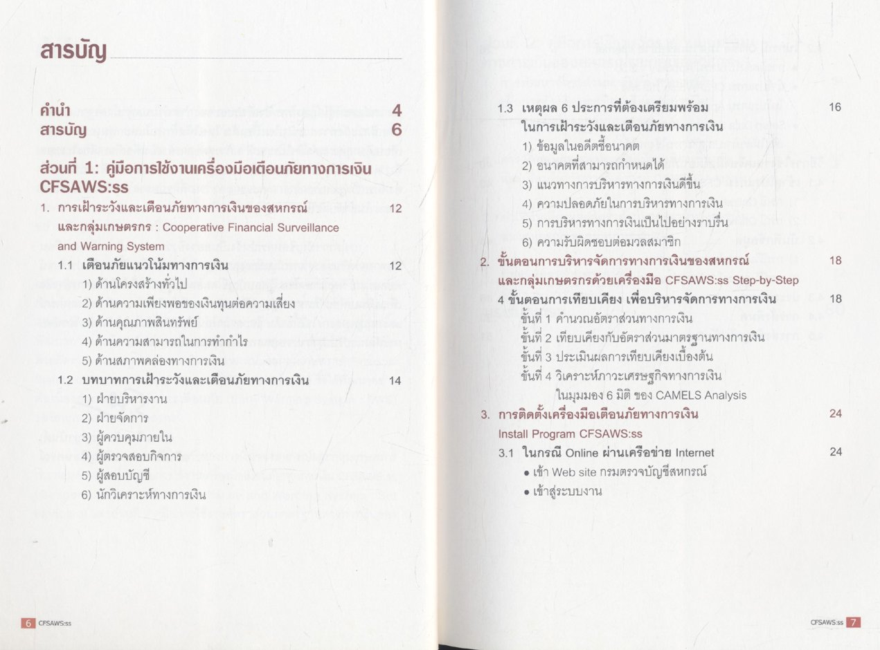 ระบบเฝ้าระวังและเตือนภัยทางการเงินของสหกรณ์และกลุ่มเกษตรกร ระยะที่ 1