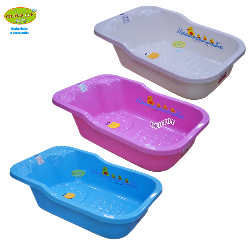 FIN BABIES PLUS อ่างอาบน้ำเด็กขนาดใหญ่พลาสติกอย่างดีทนทาน มีรูระบายน้ำ USE-A9C