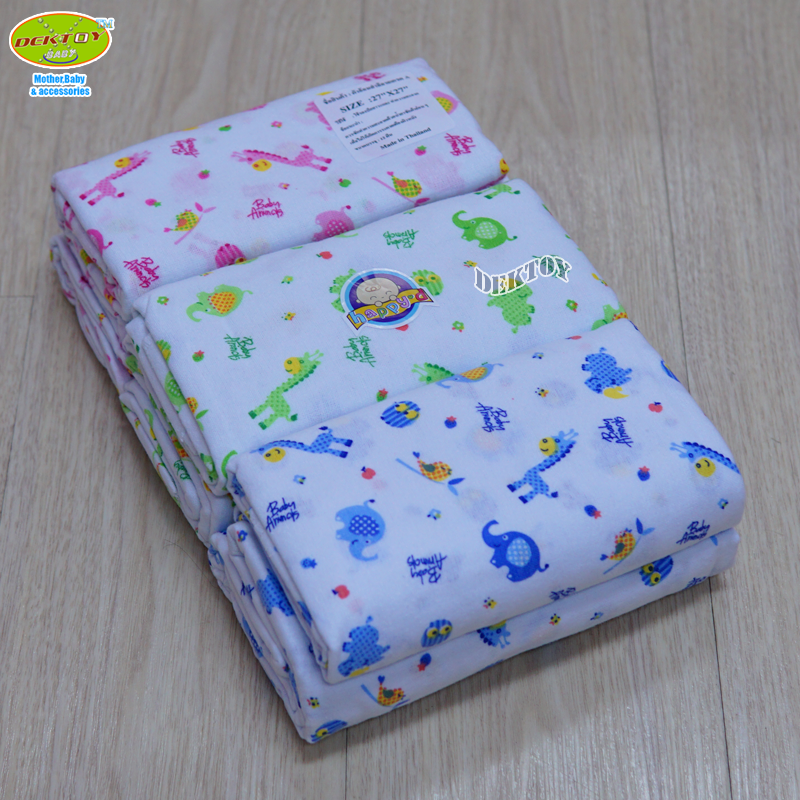 Baby World ผ้าอ้อมสำลี ไซส์ 27 x 27 นิ้ว แพ็ค 12 ผืน คละลาย