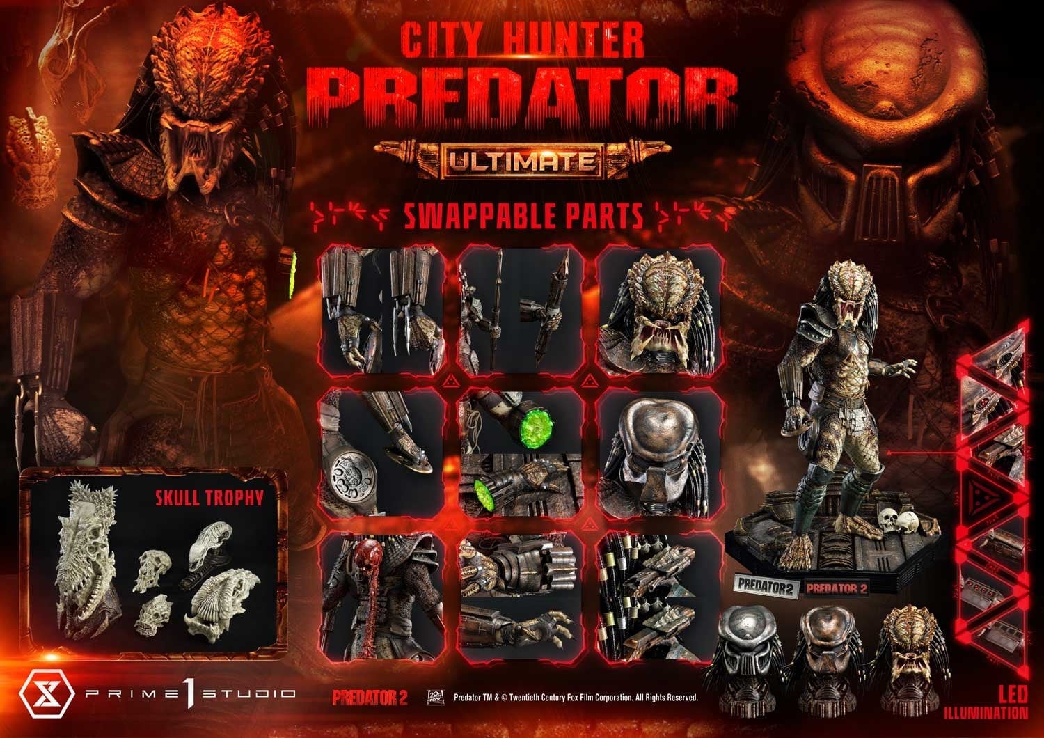 [สั่งจอง] Prime 1 Studio MMPR-02UT 1/3 : City Hunter Predator (Predator 2) Ultimate Version