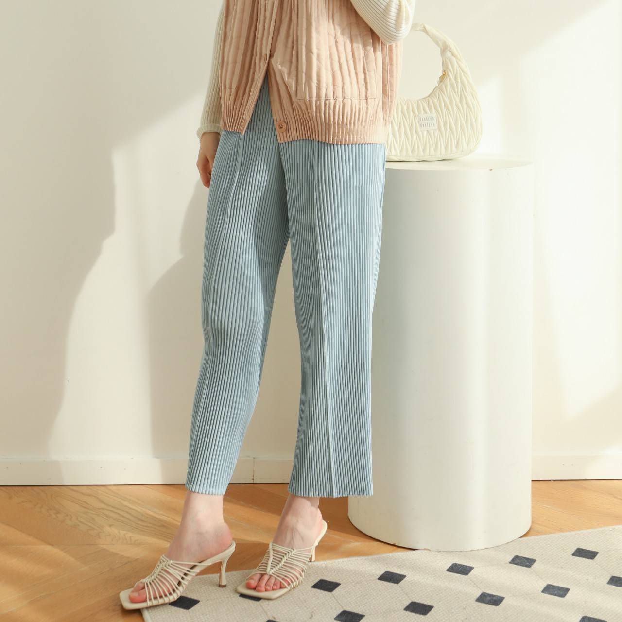 ยาว 36นิ้ว 2MUAY รุ่น GJO2255 กางเกงผู้หญิง กางเกงพลีทคุณภาพ 13สี FREE SIZE THICK STRAIGHT PLEATED PANTS